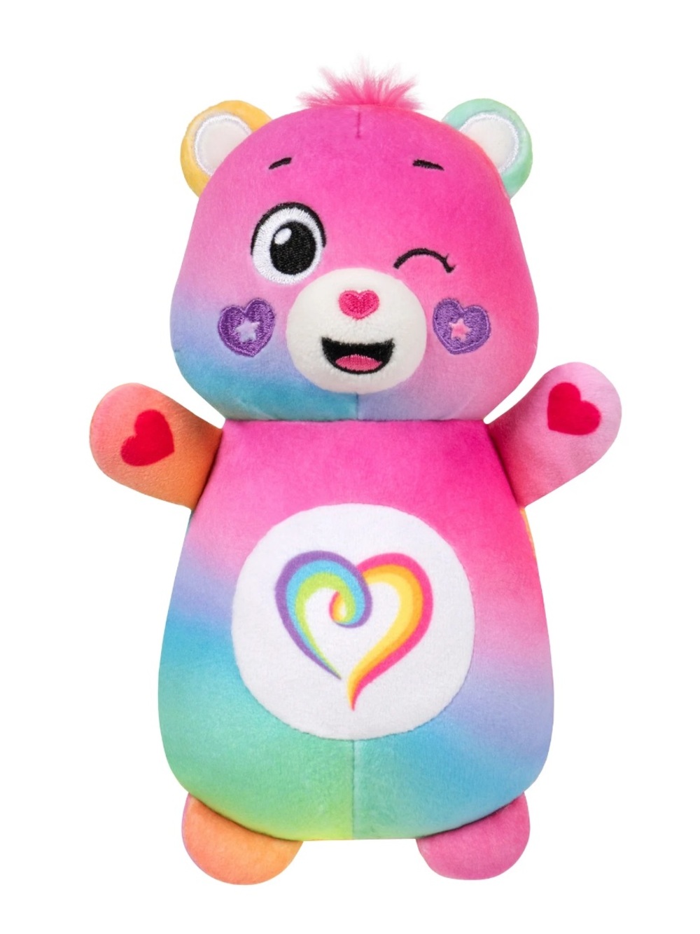 Squishmallow X Care Bears  hug mee Plush Rainbow Heart Bear - Pink Multicolor